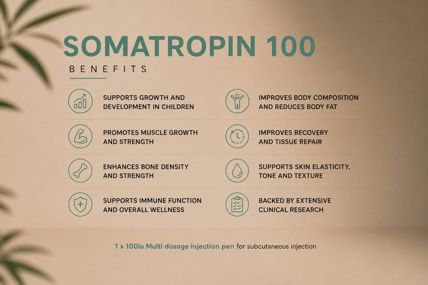 BP Somatropin 100iu HGH Pen